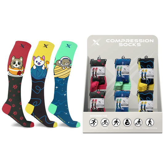 24-PAIRS COMPRESSION SOCKS WITH FREE DISPLAY