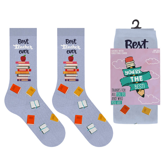 Greeting Card Socks - BEST TEACHER
