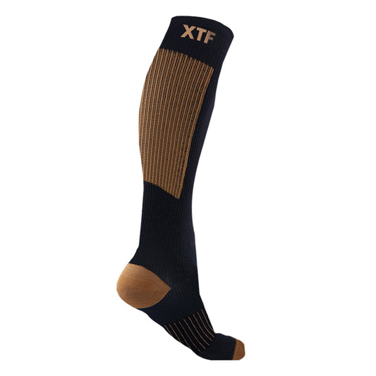 COPPER-INFUSED COMPRESSION SOCKS - BROWN