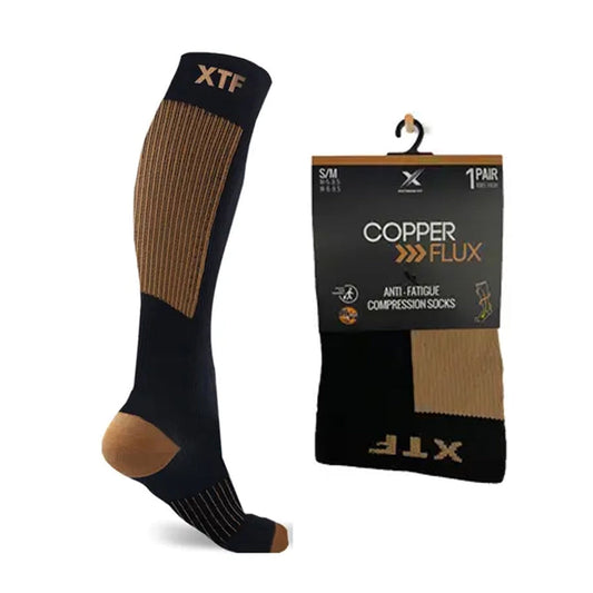 COPPER-INFUSED COMPRESSION SOCKS - BROWN