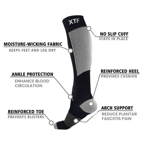 COPPER-INFUSED COMPRESSION SOCKS - GRAY
