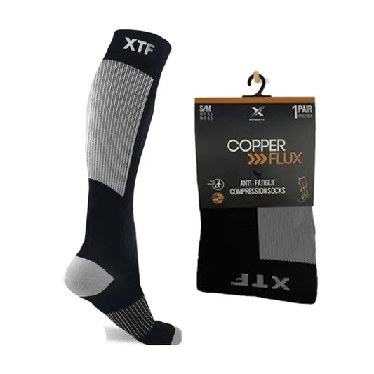 COPPER-INFUSED COMPRESSION SOCKS - GRAY