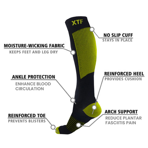 COPPER-INFUSED COMPRESSION SOCKS - GREEN