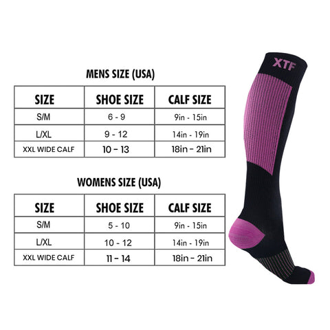 COPPER-INFUSED COMPRESSION SOCKS - PURPLE