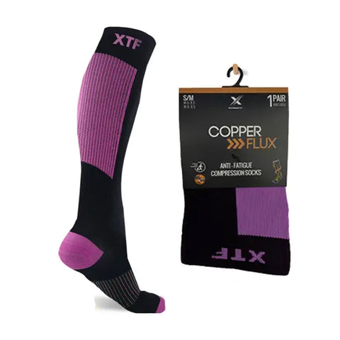 COPPER-INFUSED COMPRESSION SOCKS - PURPLE