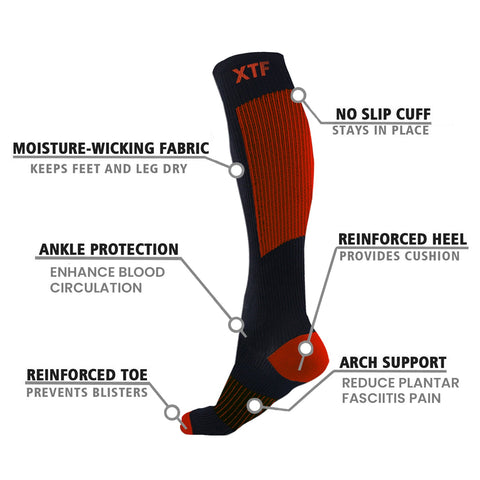 COPPER-INFUSED COMPRESSION SOCKS - RED