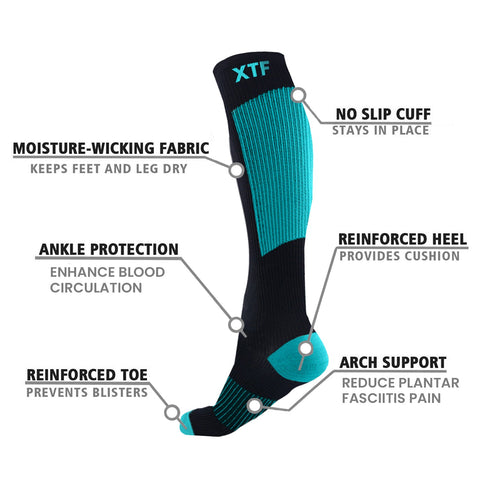 COPPER-INFUSED COMPRESSION SOCKS - SKY
