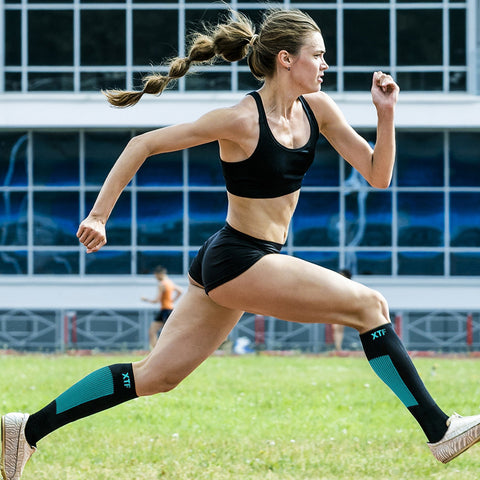 COPPER-INFUSED COMPRESSION SOCKS - SKY
