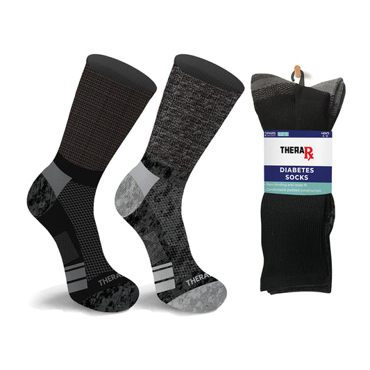 2-Paris: Non-Binding Loose Fit Cotton Diabetic Crew Socks