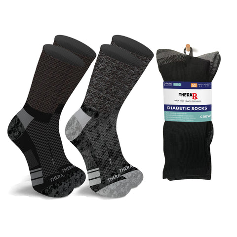 2-Paris: Non-Binding Loose Fit Cotton Diabetic Crew Socks