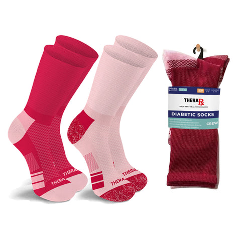 2-Paris: Non-Binding Loose Fit Cotton Diabetic Crew Socks