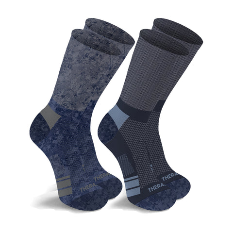 2-Paris: Non-Binding Loose Fit Cotton Diabetic Crew Socks