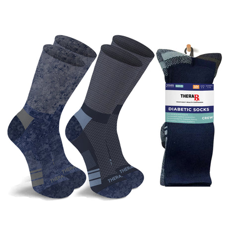2-Paris: Non-Binding Loose Fit Cotton Diabetic Crew Socks