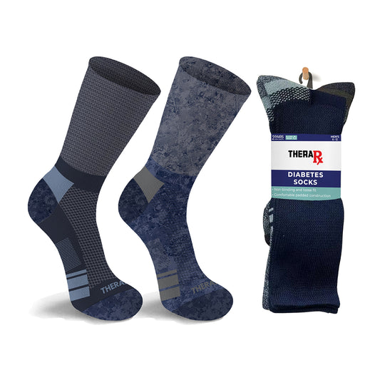 2-Paris: Non-Binding Loose Fit Cotton Diabetic Crew Socks