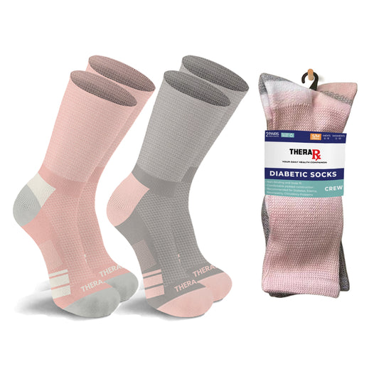 2-Paris: Non-Binding Loose Fit Cotton Diabetic Crew Socks