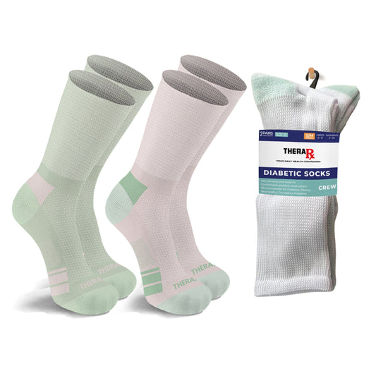 2-Paris: Non-Binding Loose Fit Cotton Diabetic Crew Socks