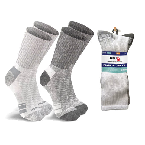2-Paris: Non-Binding Loose Fit Cotton Diabetic Crew Socks