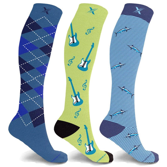 Men's Knee-High Compression Socks Collection - 3 ASST STYLES