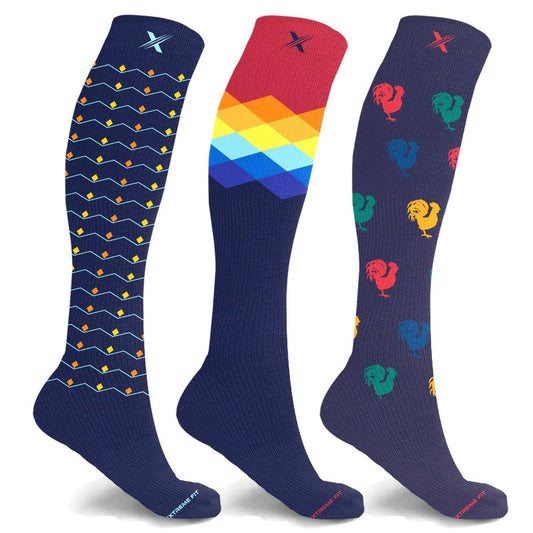 Men's Knee-High Compression Socks Collection - 3 ASST STYLES