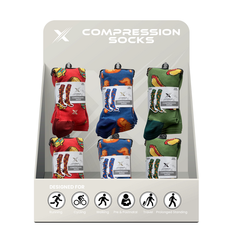 24-PAIRS COMPRESSION SOCKS WITH FREE DISPLAY