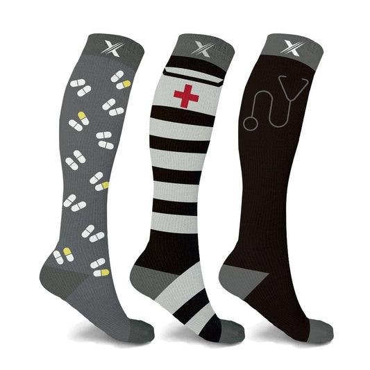 MEDICINE 101 COMPRESSION SOCKS - 3 ASST STYLES