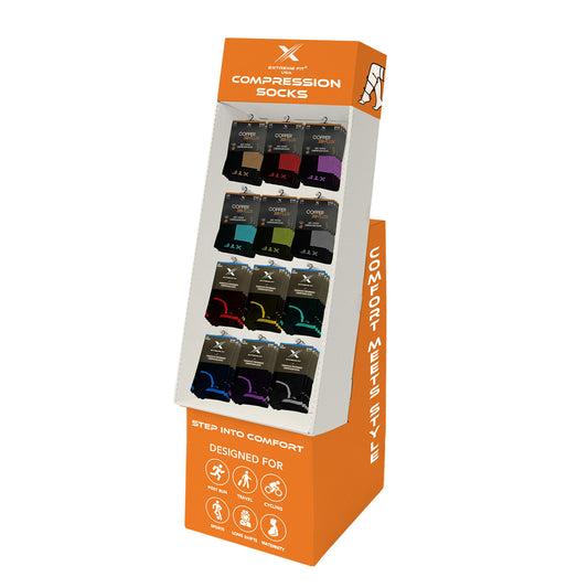 48-PAIRS COMPRESSION SOCKS WITH FREE DISPLAY