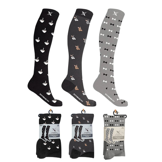 ATHLETIC GRADUATED COMPRESSION SOCKS - 3 ASST STYLES